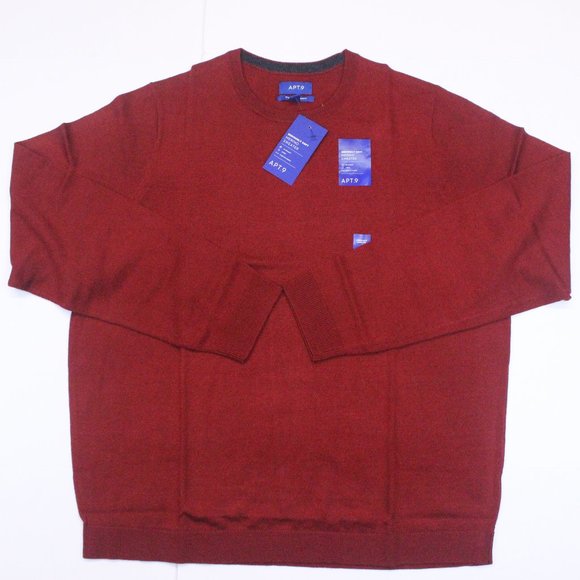 Apt. 9 Other - Men's Apt. 9 Seriously Soft Merino Sweater - Sophisticated Red - XXL